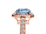 Rose gold Fancy Blue Asscher  Halo Pavé Diamond Engagement Ring with Bezel Setting_5