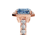 Rose gold Fancy Blue Asscher  Halo Pavé Diamond Engagement Ring with Four-Prong Setting_36