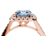 Rose gold Fancy Blue Asscher  Halo Pavé Diamond Engagement Ring with Four-Prong Setting_7