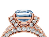 Rose gold Fancy Blue Asscher  Halo Pave Diamond Engagement Ring with Milgrain Detailing_51