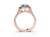 Rose gold Fancy Blue Asscher  Halo Pave Split Shank Prong Setting Ring_78