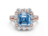 Rose gold Fancy Blue Asscher  Halo Split Shank Diamond Engagement Ring with Pave Band and Four-Prong Setting_17