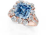 Rose gold Fancy Blue Asscher  Halo Split Shank Diamond Engagement Ring with Pave Band and Four-Prong Setting_18