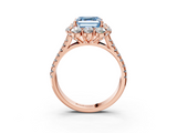 Rose gold Fancy Blue Asscher  Halo Split Shank Diamond Engagement Ring with Pave Band and Four-Prong Setting_20