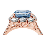 Rose gold Fancy Blue Asscher  Halo Split Shank Diamond Engagement Ring with Pave Band and Four-Prong Setting_21