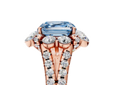 Rose gold Fancy Blue Asscher  Halo Split Shank Diamond Engagement Ring with Pave Band and Four-Prong Setting_22