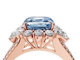 Rose gold Fancy Blue Asscher  Halo Split Shank Diamond Engagement Ring with Prong Setting_21