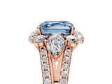 Rose gold Fancy Blue Asscher  Halo Split Shank Diamond Engagement Ring with Prong Setting_22