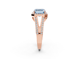 Rose gold Fancy Blue Asscher  Halo Split Shank Diamond Ring with Four-Prong Setting_19