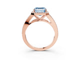 Rose gold Fancy Blue Asscher  Halo Split Shank Pave Diamond Ring with Four-Prong Setting_49