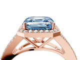 Rose gold Fancy Blue Asscher  Halo Split Shank Pave Diamond Ring with Four-Prong Setting_50