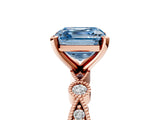 Rose gold Fancy Blue Asscher  Milgrain Bezel Diamond Engagement Ring with Solitaire Prong Setting_34