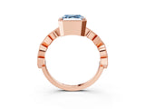 Rose gold Fancy Blue Asscher  Milgrain Marquise Diamond Twist Band Ring_60