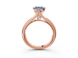 Rose gold Fancy Blue Asscher  Solitaire Beaded Band Six-Prong Setting_3