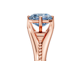 Rose gold Fancy Blue Asscher  Solitaire Beaded Band Six-Prong Setting_5