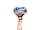 Rose gold Fancy Blue Asscher  Solitaire Beaded Band with Four-Prong Setting_5