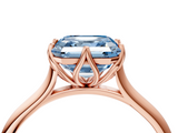 Rose gold Fancy Blue Asscher  Solitaire Cathedral Diamond Ring with Six-Prong Setting_20