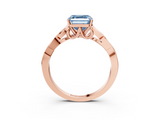 Rose gold Fancy Blue Asscher  Solitaire Celtic Knot Engagement Ring with Four-Prong Setting_70