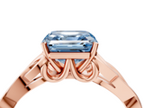 Rose gold Fancy Blue Asscher  Solitaire Celtic Knot Engagement Ring with Four-Prong Setting_71