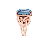 Rose gold Fancy Blue Asscher  Solitaire Celtic Knot Engagement Ring with Four-Prong Setting_72