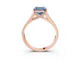Rose gold Fancy Blue Asscher  Solitaire Channel-Set Diamond Engagement Ring with Four-Prong Setting_38
