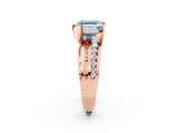 Rose gold Fancy Blue Asscher  Solitaire Channel-Set Split Shank Ring with Tension Prong Setting_5