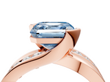 Rose gold Fancy Blue Asscher  Solitaire Channel-Set Split Shank Ring with Tension Prong Setting_7