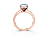 Rose gold Fancy Blue Asscher  Solitaire Diamond Engagement Ring with Four-Prong Setting on a Classic Band_23