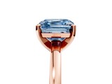 Rose gold Fancy Blue Asscher  Solitaire Diamond Engagement Ring with Four-Prong Setting on a Classic Band_25