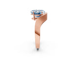 Rose gold Fancy Blue Asscher  Solitaire Diamond Engagement Ring with Pave Band and Four-Prong Setting 2