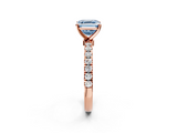 Rose gold Fancy Blue Asscher  Solitaire Diamond Pavé Band with Four-Prong Setting_2