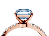 Rose gold Fancy Blue Asscher  Solitaire Diamond Pavé Band with Four-Prong Setting_4