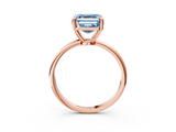Rose gold Fancy Blue Asscher  Solitaire Diamond Ring with 4-Prong Setting on a Classic Band_6