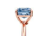 Rose gold Fancy Blue Asscher  Solitaire Diamond Ring with 4-Prong Setting on a Classic Band_8