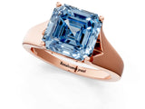 Rose gold Fancy Blue Asscher  Solitaire Diamond Ring with Cathedral Band and Four-Prong Setting_84