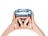 Rose gold Fancy Blue Asscher  Solitaire Diamond Ring with Cathedral Band and Four-Prong Setting_87