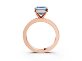Rose gold Fancy Blue Asscher  Solitaire Diamond Ring with Channel-Set Baguette Band and Four-Prong Setting_20