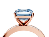 Rose gold Fancy Blue Asscher  Solitaire Diamond Ring with Channel-Set Baguette Band and Four-Prong Setting_21