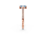 Rose gold Fancy Blue Asscher  Solitaire Diamond Ring with Channel Set Band and Bezel Prong Setting_63