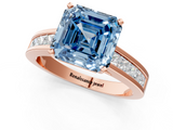 Rose gold Fancy Blue Asscher  Solitaire Diamond Ring with Channel-Set Band and Four-Prong Setting_21