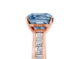 Rose gold Fancy Blue Asscher  Solitaire Diamond Ring with Channel-Set Band and Four-Prong Setting_25