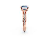 Rose gold Fancy Blue Asscher  Solitaire Diamond Ring with Channel Set Band and Six-Prong Setting_49