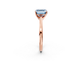 Rose gold Fancy Blue Asscher  Solitaire Diamond Ring with Four-Prong Setting and Classic Band_21