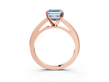 Rose gold Fancy Blue Asscher  Solitaire Diamond Ring with Four-Prong Setting and Classic Band_22