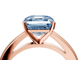 Rose gold Fancy Blue Asscher  Solitaire Diamond Ring with Four-Prong Setting and Classic Band_23