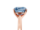 Rose gold Fancy Blue Asscher  Solitaire Diamond Ring with Four-Prong Setting and Classic Band_24