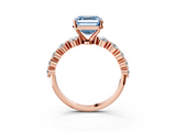 Rose gold Fancy Blue Asscher  Solitaire Diamond Ring with Pave Band and Four-Prong Setting_25