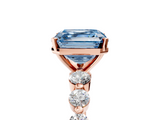 Rose gold Fancy Blue Asscher  Solitaire Diamond Ring with Pave Band and Four-Prong Setting_27
