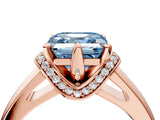 Rose gold Fancy Blue Asscher  Solitaire Diamond Ring with Pave Band and Six-Prong Setting_34