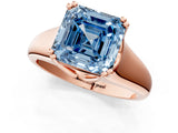 Rose gold Fancy Blue Asscher  Solitaire Diamond Ring with Six-Prong Cathedral Setting_43